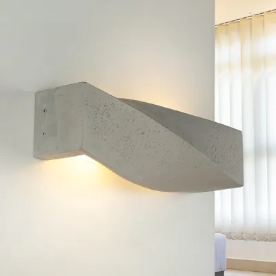Produktbild von Dekorative Betonlampe Wand Modern B:45cm 2x E27 Wandleuchte Schlafzimmer Flurbeleuchtung SHANEY