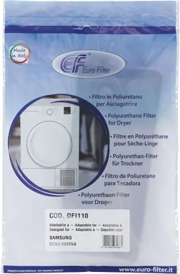 Produktbild von Eurofilter DFI110 Schaumfilter Filtermatte Filter Filtereinsatz Nachmotorenfilter Nachmotorfilter Schwammfilter 230x100mm Trockner Wäschetrockner passend wie Samsung DC6200376A