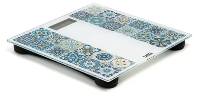 Immagine prodotto di Laica Bilancia Pesapersone Elettronica Ricaricabile Mediterranean Breeze PS1083 in Vetro Temperato 180 Kg Maiolica Nero