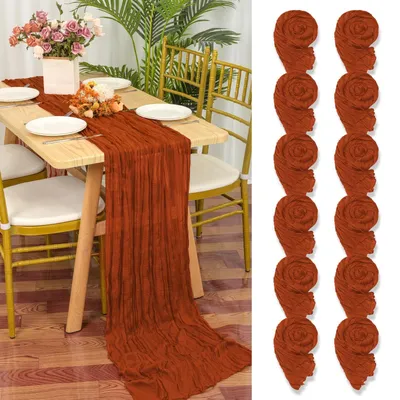 Immagine prodotto di Elzusha - Tovaglia da tavolo in terracotta, 55 x 300 cm, ideale per eventi e feste
