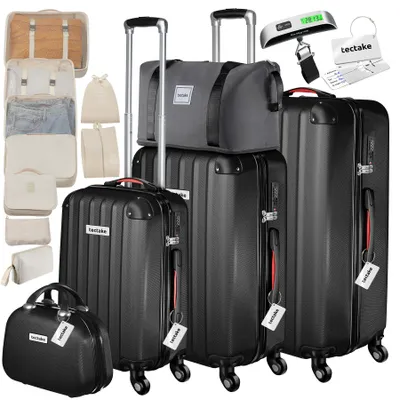 Produktbild von tectake® Hartschalenkoffer-Set Cleo 19-teilig, Hartschalen aus robustem ABS-Kunststoff