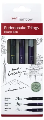 Image de Tombow Crayon de calligraphie Fudenosuke Trilogy Set de 3 pièces
