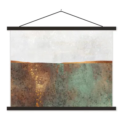 Produktbild von MuchoWow® Textilposter Abstrakt - Luxus - Gold 120x90 cm mit schwarzem Rahmen - Aufhänger für Poster