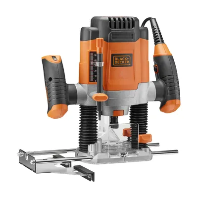 Produktbild von Black & Decker KW1200E-QS, Schwarz, Orange, 28000 RPM, 6, 6.35 (1/4"), 8 (5/16"), 8000 RPM, AC, 1200 W
