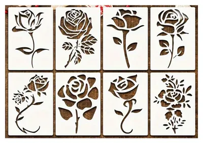 8 Blumen-Schablonen zum Malen, wiederverwendbar, 17,8x12,7 cm