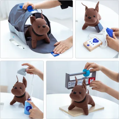 Obrázok produktu pre UMU® Drevená veterinárna súprava pre deti 37 dielov - hračky pre malých veterinárov vo veku 2, 3, 4, 5 rokov