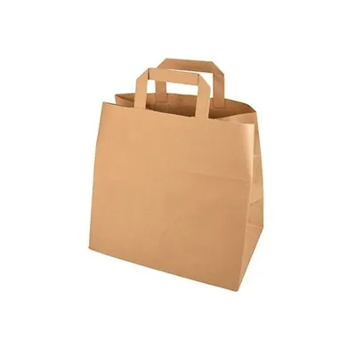 Produktbild von 400 Papstar Tragetaschen, Papier 25 cm x 26 cm x 17 cm braun mit Tragegriff 86447