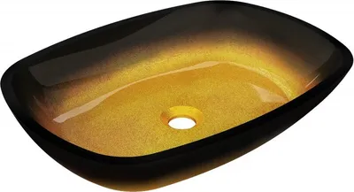 Obrázek produktu pro Mexen Araks skleněné umyvadlo na desku 54 x 39 cm, Tmavě zlatá- 24155451