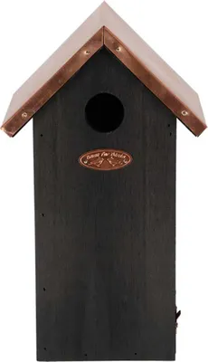 Immagine prodotto di Cassetta nido Cinciallegra nera con tetto in rame - 100 % legno - Vogelhäuser