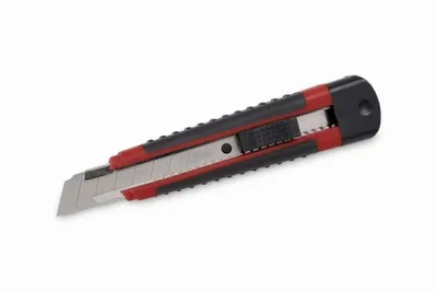 Produktbild von Kreator Cuttermesser SK5 Stahl 18 mm Abbrechklinge Automatiksperre Gummigriff - KRT000206