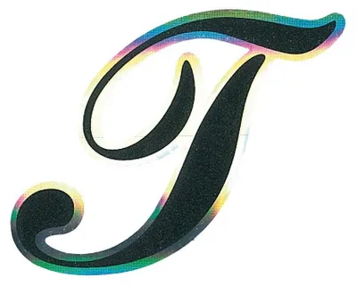 Produktbild von Aufkleber Monogramma Buchstabe T, Schwarz Metallescente