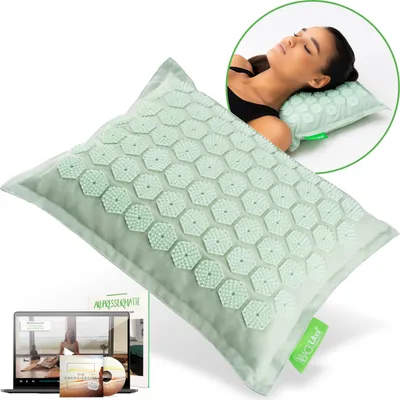 Produktbild von BACKLAxx ® Akupressur Kissen, Akupunktur Matte mit Stacheln zur Massage und Entspannung von Nacken und Schulter, Massagematte Rücken zur Akupressur