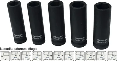 Obrázek produktu pro Rázová hlavice Adler dlouhá 1/2" 18 mm
