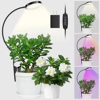 Productafbeelding van Ibenzoa® LED-plantlamp voor kamerplanten – Volledig spectrum, potklem, timer (3612 instellingen), 10 helderheidsniveaus, 10W
