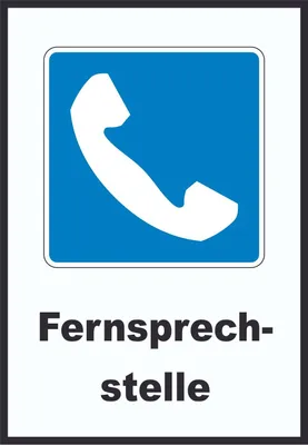Produktbild von Fernsprech­stelle Telefon Symbol und Text A3 Rückseite selbstklebend
