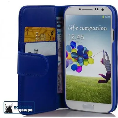 Obrázek produktu pro Cadorabo Case for Samsung Galaxy S4 Protective Case in Blue Ochranné pouzdro na mobilní telefon typu kniha Etui Cover