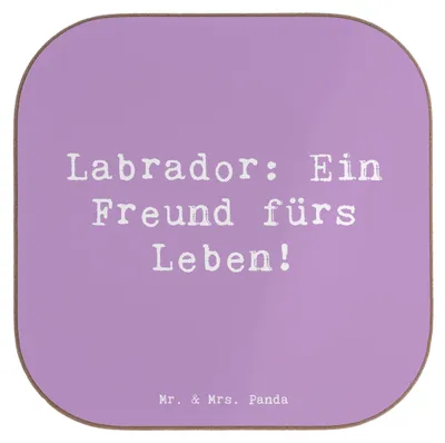 Produktbild von Mr. & Mrs. Panda Untersetzer Tasse Spruch Labrador Freund - Lavendeltraum - Geschenk, Hunderasse, Apportieren, Hundeliebhaber, Hunderassen, Holzuntersetzer, Tischschoner