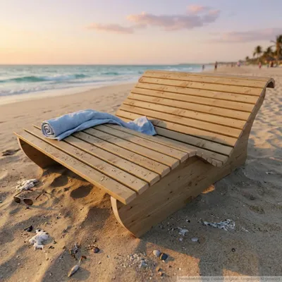 Produktbild von Holzliege Waldsofa Wellenliege Relaxliege "Sigi" Gartenliege Massivholz Lärche gerade 140cm Himmelsliege