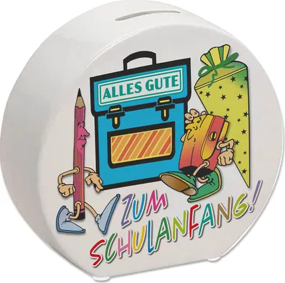 Produktbild von Alles Gute zum Schulanfang Spardose in weiß