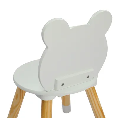 Produktbild von FCH Kindertisch mit 2 Stühlen, Kindersitzgruppe, Sitzgruppe für Kinder, mit Kiefer Beine Kindermöbel für Kinderzimmer Kindergärten,60×60×49cm, Weiß