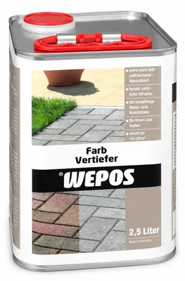 Produktbild von WEPOS Farbvertiefer 2,5 Liter | Steinimprägnierung & Schutz mit Nasseffekt, KI-generiertes Bild
