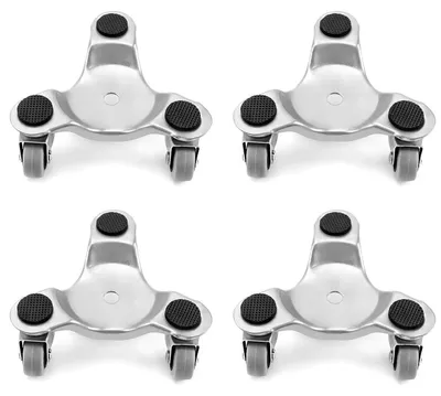 Image de Inovra - Roulettes pour meubles, capacité de charge de 180 kg - Lot de 4 - Construction en acier - Roulettes pivotantes - Aide au déplacement de meubles - Conception silencieuse - Dolly