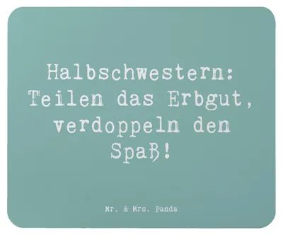 Produktbild von Mr. & Mrs. Panda Mouse Pad Spruch Halbschwester Freude - Meeresbrise - Geschenk, Familiendynamik, Geschwisterbeziehung, Familiengeschenke, Verwandte, laptop mousepad