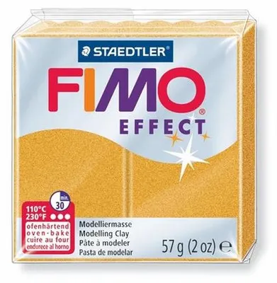 Produktbild von 6 Stück FIMO Hobby 8010-11, Modellierfarbe, Effektfarbe, gold, metallic