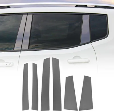 Zdjęcie produktu dla Wykończenie słupka drzwi słupka B dla Jeep Renegade 2014-2021 stal nierdzewna ciemna 6szt