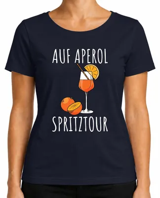 Obrázek produktu pro Aperol Spritz Spritztour Fanoušci letních koktejlů Vtipný nápis Dámské tričko, námořnická modrá, S