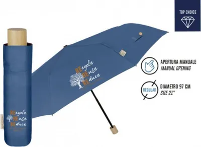 Zdjęcie produktu dla PERLETTI GREEN Parasol damski składany niebieski, 19119