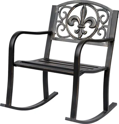 Produktbild von Schaukelstuhl Gartenstuhl Schwingsessel antik Garten Metall Bronze B60 x T73 x H85cm
