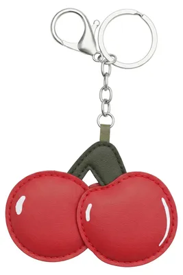 Imagen del producto de Soporte universal para llavero: llavero para teléfono móvil, llaves y mochila, diseño de cereza, con anilla