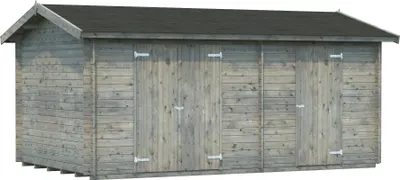 Produktbild von Palmako Gerätehaus Jari 14,5 m² - 28 mm Grau tauchimprägniert