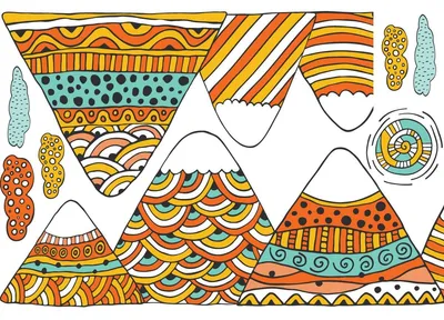 Produktbild von Wandtattoos fürs Kinderzimmer – Babyzimmerdekoration – Riesiges Wandtattoo fürs Kinderzimmer, Skandinavische Berge, ASHOKA – 60 x 90 cm