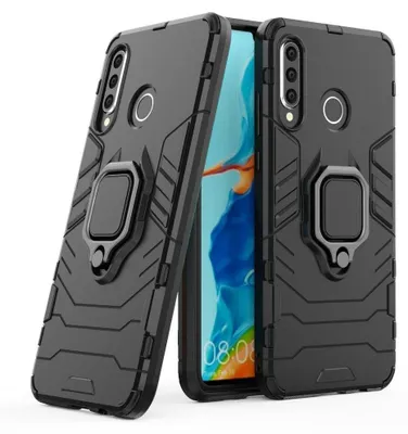 Produktbild von cofi1453® Ring Armor Kickstand Panzerhülle Bumper für Samsung Galaxy S21 FE Silikon Hard Case Hülle Zubehör Tasche Panzerschale Panzer Schwarz