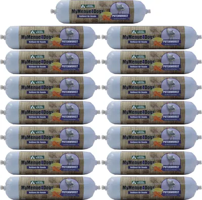 Produktbild von MyMenue4Dogs Hundefutter Putenwurst - 15x 400g