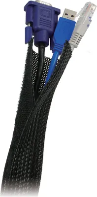Image de LogiLink KAB0006 LogiLink câble en faisceau, tuyau en tissu, noir, 1,80 m