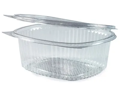 Produktbild von 50x Feinkostbecher oval klar mit Deckel 375 ml (PET)