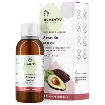 Zdjęcie produktu dla Ikarov Avocado Oil Base, Botanical Pure Oil, 55 ml