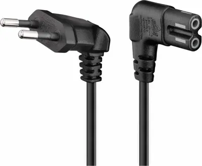 Two angled power cords are shown against a white background.