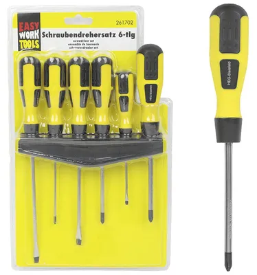 Immagine prodotto di EASY WORK Schaubendrehersatz 6-teilig. 6 Stück Verkaufseinheit 261702 4332539092581