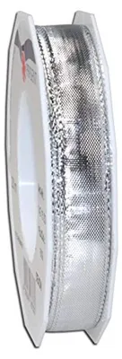 Polyester-Metallic-Band, Silber, 15 mm x 20 m