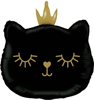 Produktbild von Party Factory Folienballon Cat Princess schwarz 49x52cm Heliumballon