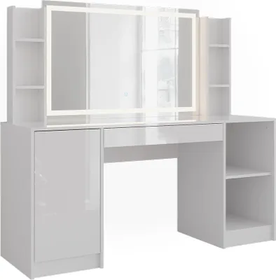 Obrázek produktu pro Toaletní stolek Vicco Sherry Bílá/bílý vysoký lesk 158.2 cm 4 díly, Model 57650
