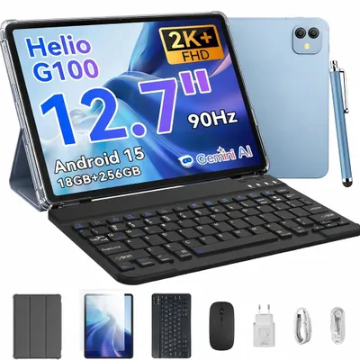 Blackview Link 8 Tablet 12.7 Inch 2K+ FHD Display 90Hz, Android 15 Gemini AI MediaTek G100 18GB RAM + 256GB ROM + 2TB TF 8400mAh/PC Mode/Widevine L1/F