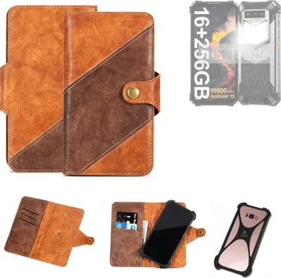 Produktbild von K-S-Trade Handyhülle Schutzhülle Bookstyle Case Wallet-Case kompatibel mit Oukitel WP26 Cover Klapphülle Kantenschutz Smartphone dunkelbraun braun