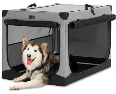 Immagine prodotto di Trasportino per cani pieghevole - 3 porte - Telaio in acciaio - 100 x 64 x 63 cm