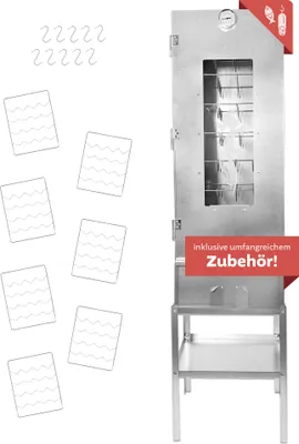 Produktbild von Räucherofen XL 110 cm hoch mit Untergestell, Räucherschrank mit Tisch