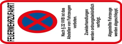 Produktbild von vianmo Holzschild 27x10 cm Feuerwehrzufahrt nach §22VVB